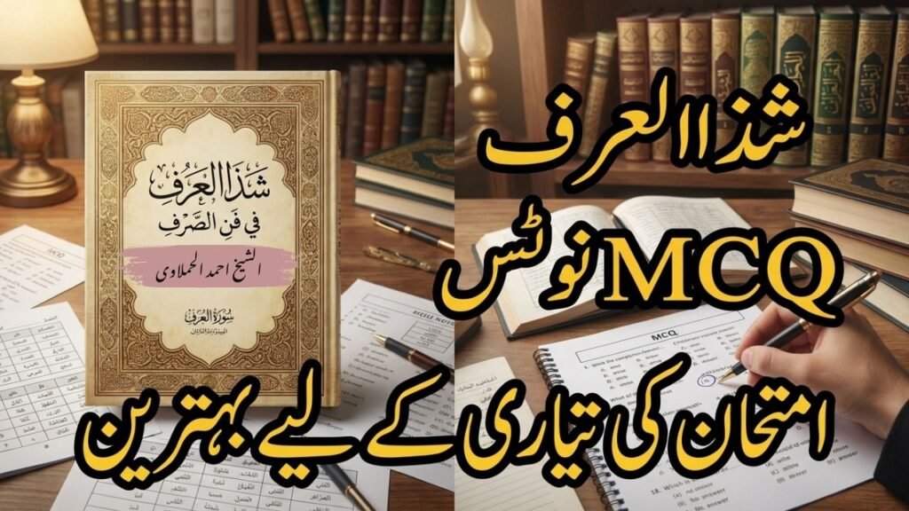 شذا العرف امتحان کی تیاری کے لیے بہترین MCQ نوٹ