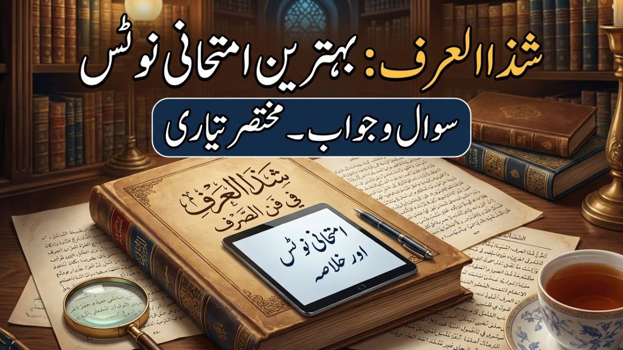 شذا العرف في فن الصرف امتحانی تیاری کے لیے بہترین خلاصہ اور نوٹس